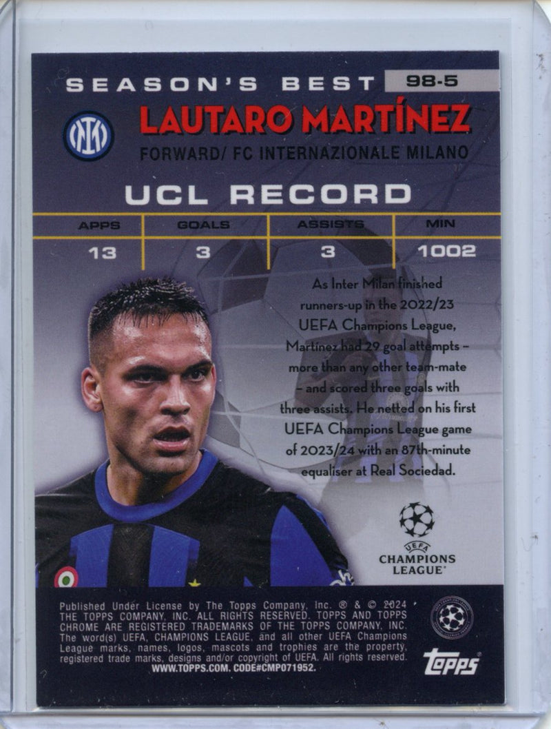 2023-24 Topps Chrome UEFA Lautaro Martinez 1998 Shooting Stars