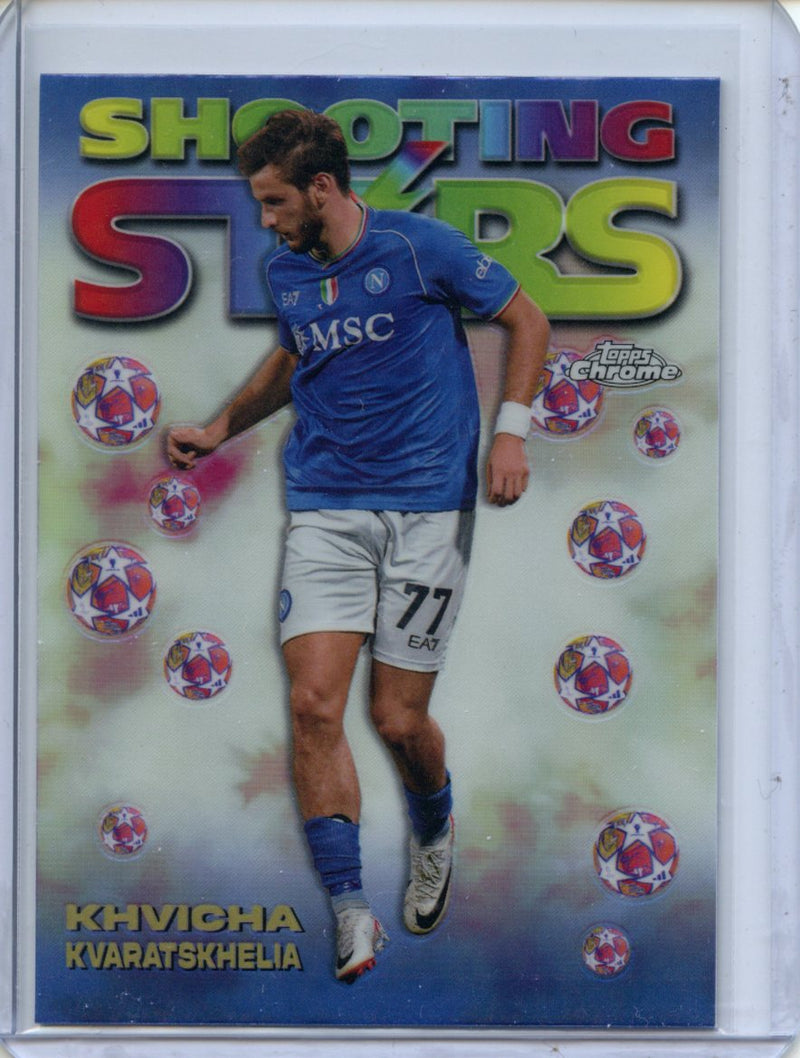 2023-24 Topps Chrome UEFA Khvicha Kvaratskhelia 1998 Shooting Stars