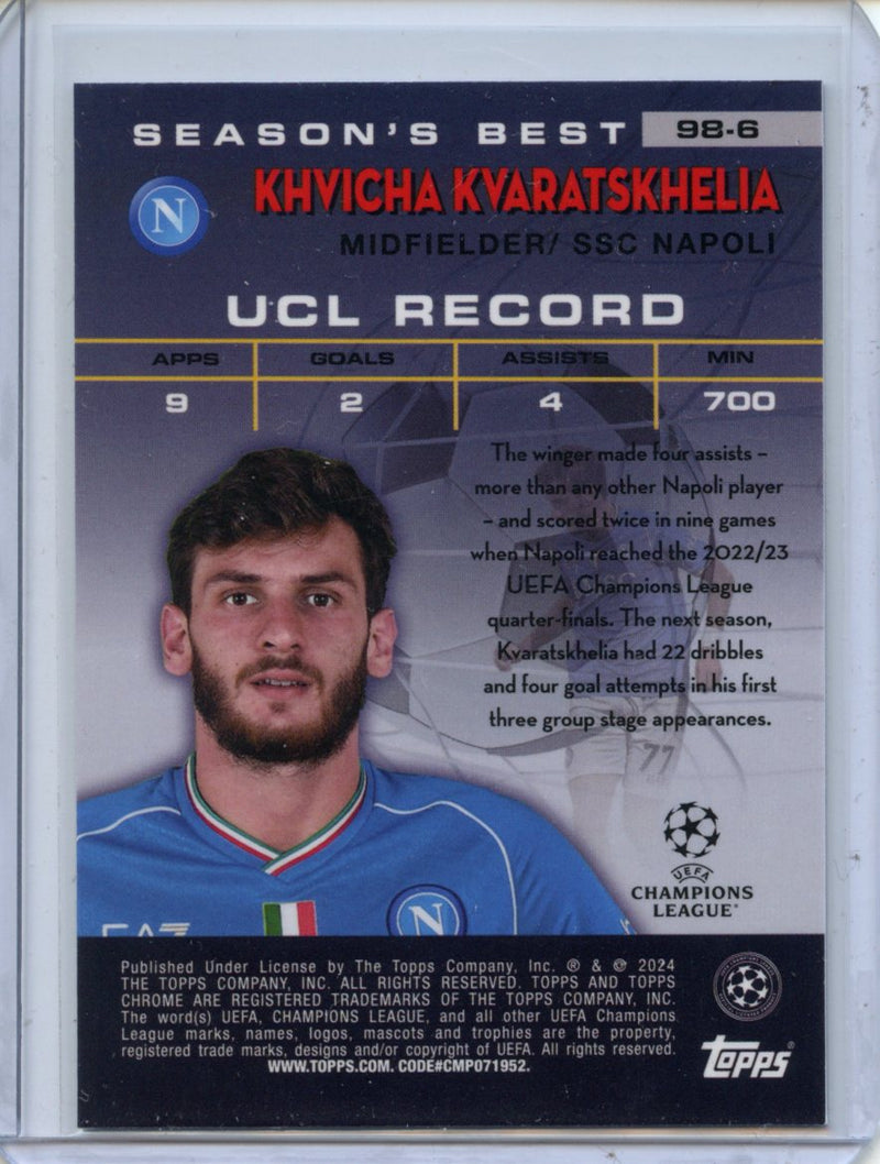 2023-24 Topps Chrome UEFA Khvicha Kvaratskhelia 1998 Shooting Stars