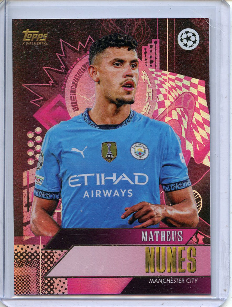 2024-25 Topps Gold UEFA Club Comps Matheus Nunes Current Stars Pink 13/75