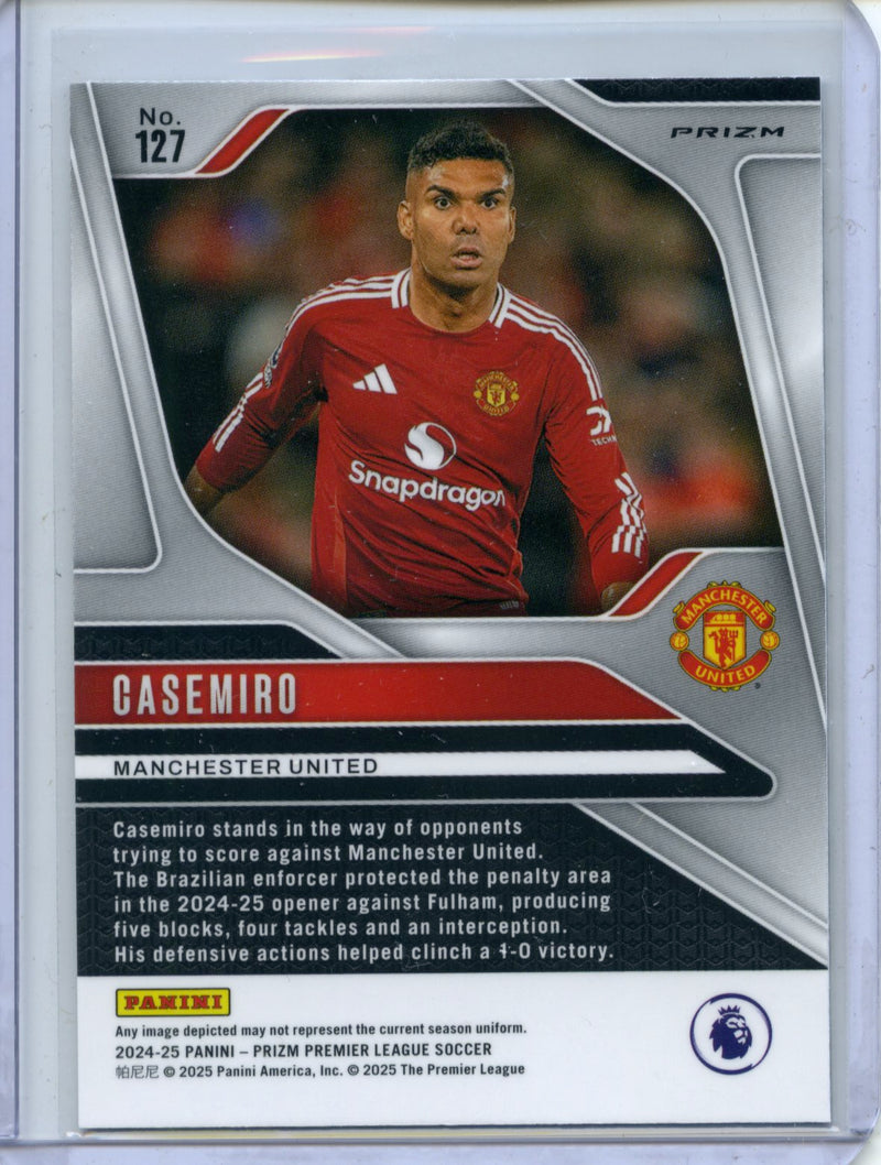 2024-25 Panini Prizm Premier League Casemiro Black And White Checker