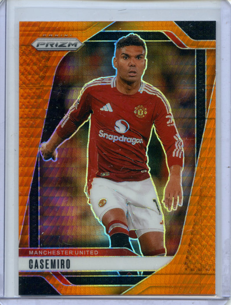 2024-25 Panini Prizm Premier League Casemiro Orange Hyper