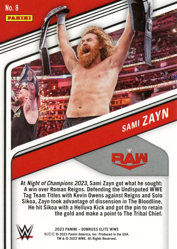 2023 Panini Donruss Elite WWE Sami Zayn