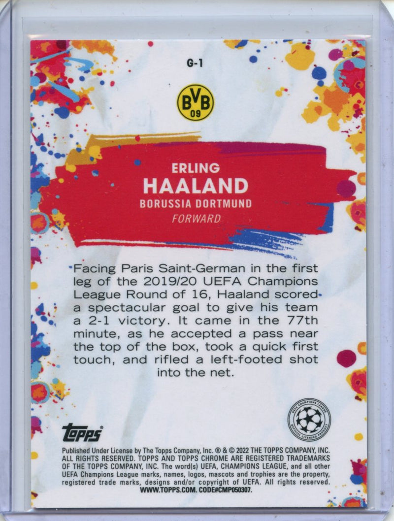 2021-22 Topps Chrome UEFA CL Erling Haaland Golazo