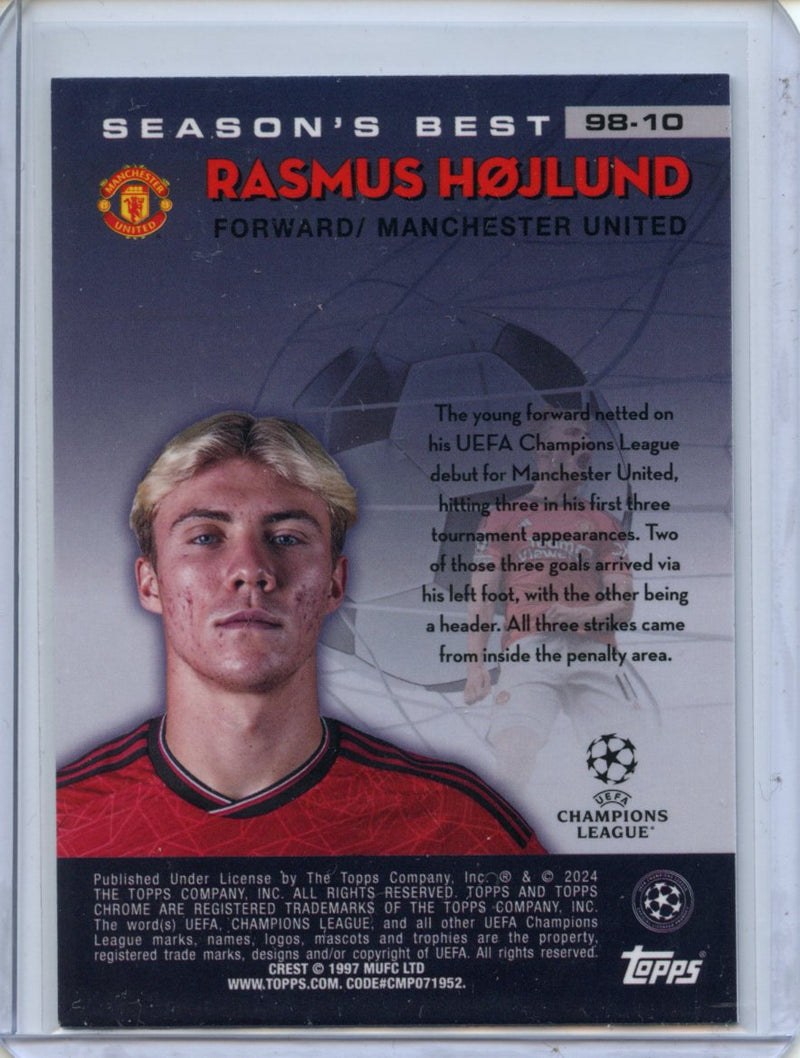 2023-24 Topps Chrome UEFA Rasmus Hojlund 1998 Shooting Stars