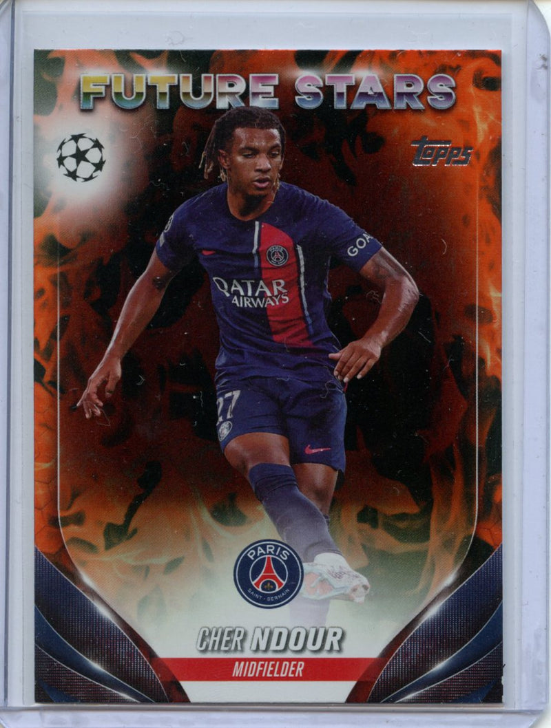 2023-24 Topps UEFA CC Cher Ndour Inferno Foil