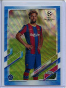 2020-21 Topps Chrome UEFA CL Konrad De La Fuente Blue Wave Refractor 46/75