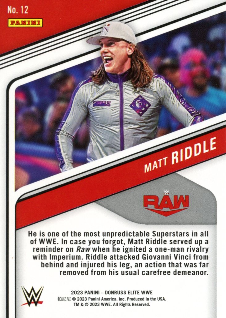 2023 Panini Donruss Elite WWE Matt Riddle