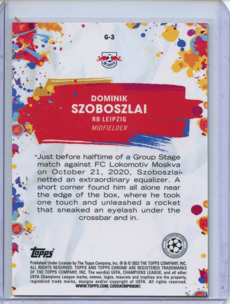 2021-22 Topps Chrome UEFA CL Dominik Szoboszlai Golazo