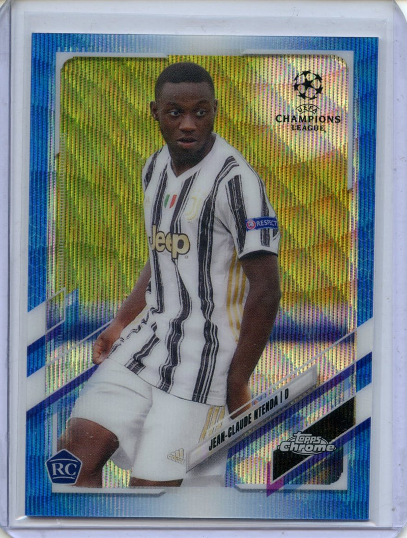 2020-21 Topps Chrome UEFA CL Jean-Claude Ntenda Blue Wave Refractor 37/75