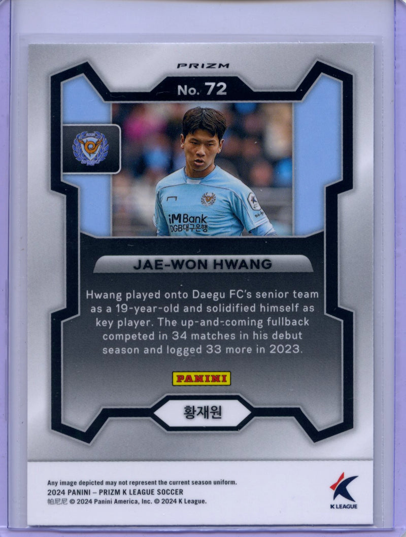 2024 Prizm K-League Soccer Jae-Won Hwang White Tiger Prizm