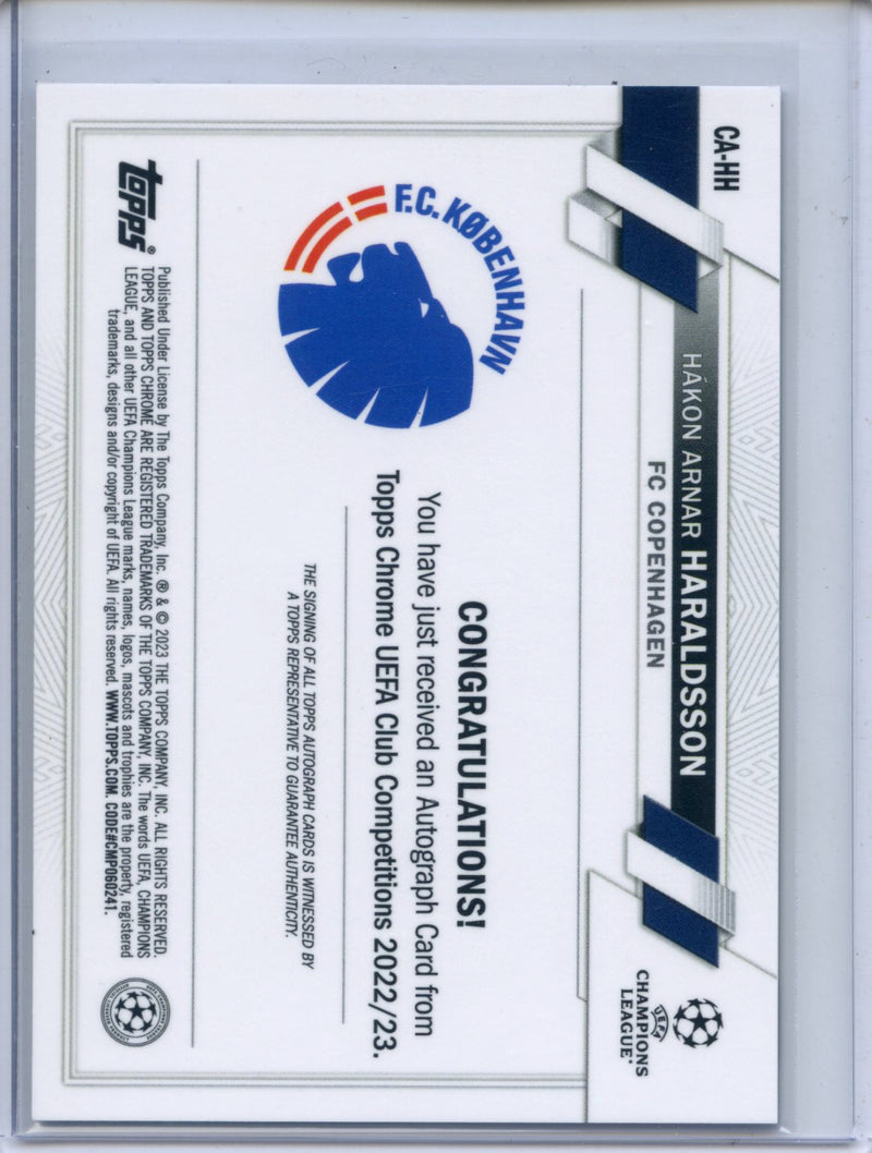 2022-23 Topps Chrome UEFA Hakon Arnar Haraldsson Autograph