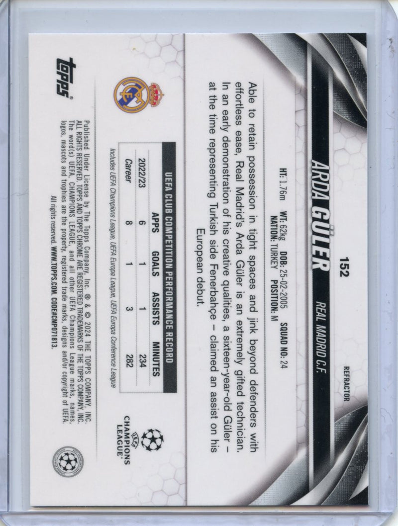 2023-24 Topps Chrome UEFA Arda Guler Refractor