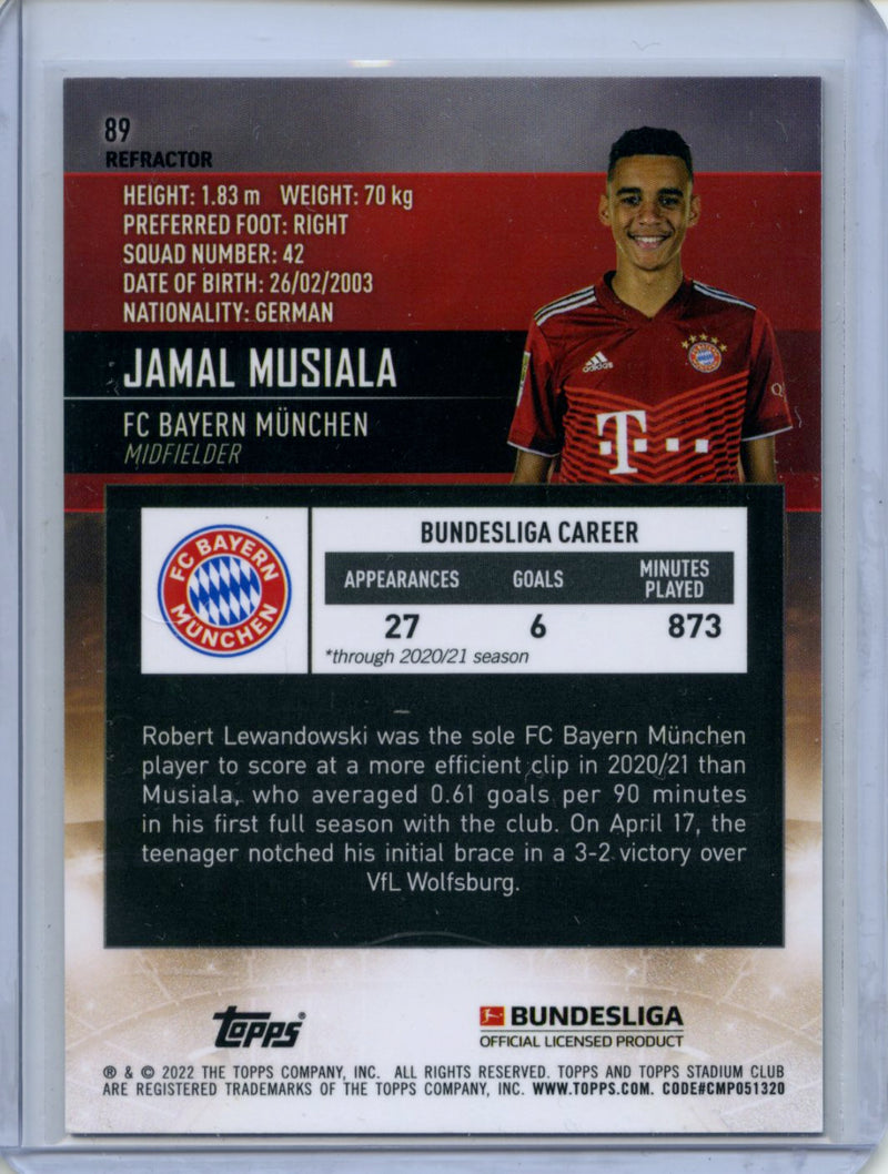 2021-22 Topps Bundesliga Stadium Club Chrome Jamal Musiala Refractor