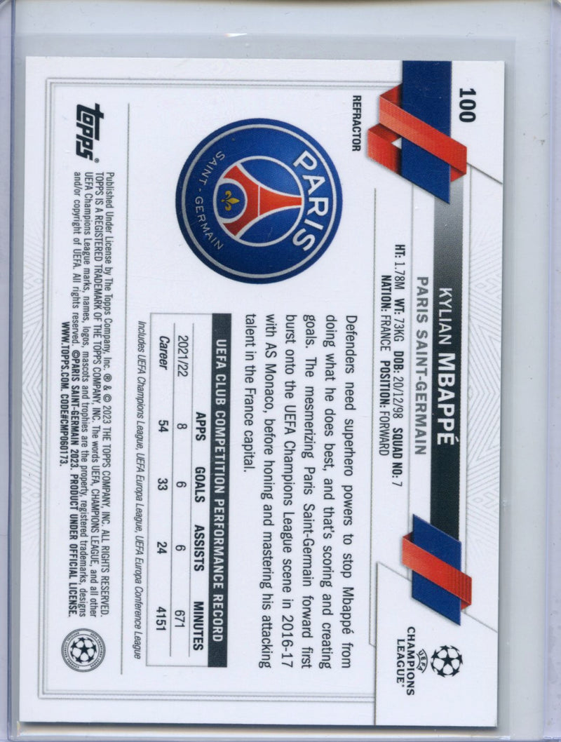 2022-23 Topps Chrome UEFA Kylian Mbappe Refractor