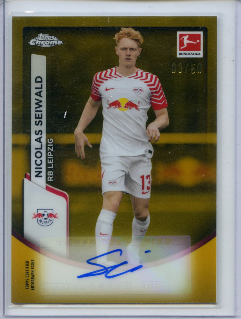 2023-24 Topps Chrome Bundesliga Nicolas Seiwald Autograph Gold 3/50