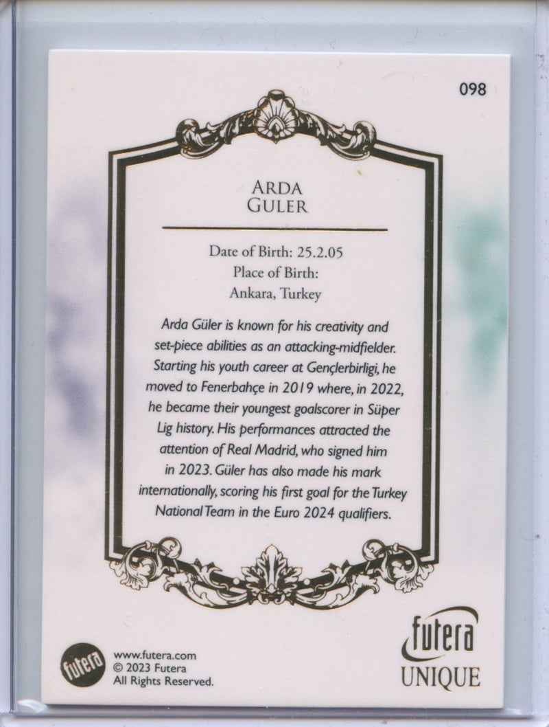 2023-24 Futera Unique World Football Arda Guler Next