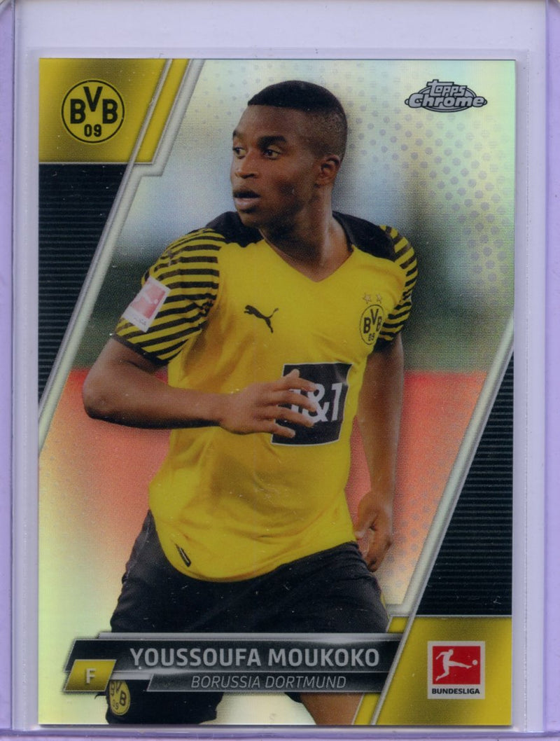 2021-22 Topps Chrome Bundesliga Soccer Youssoufa Moukoko Refractor