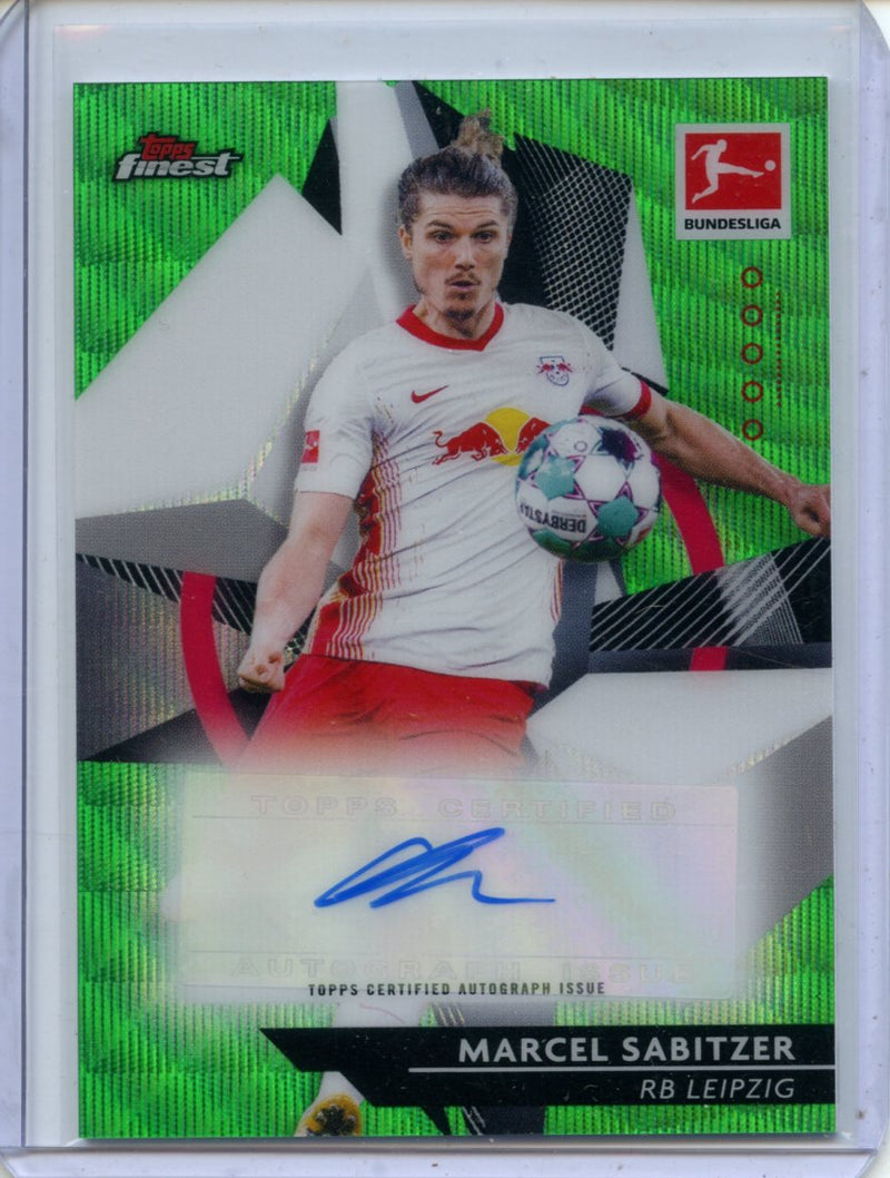 2020-21 Finest Bundesliga Marcel Sabitzer Autograph Green Wave 4/30