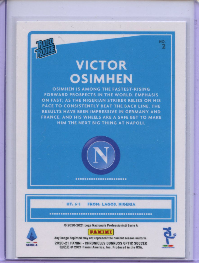 2020-21 Panini Chronicles Victor Osimhen Donruss Optic Rated Rookie