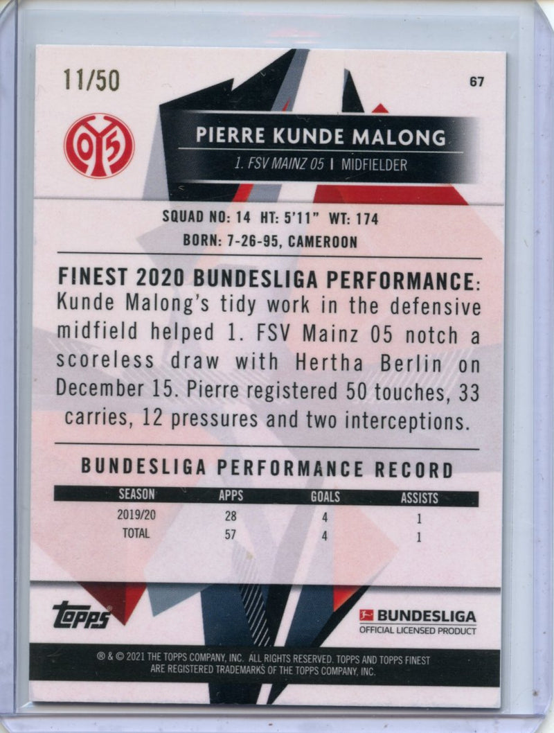 2020-21 Finest Bundesliga Pierre Kunde Malong Gold 11/50