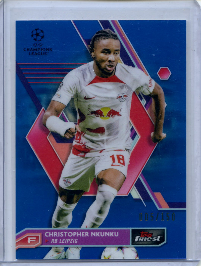 2022-23 Topps Finest UEFA Christopher Nkunku Blue 5/150