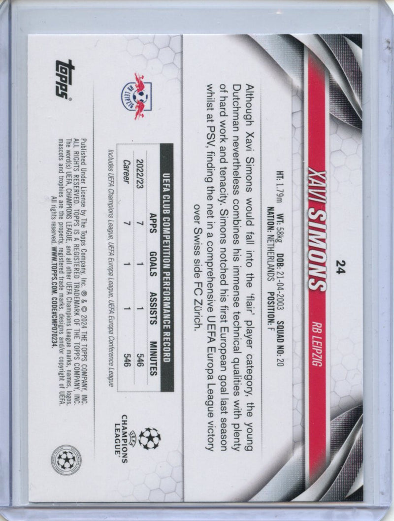 2023-24 Topps UEFA CC Xavi Simons Inferno Foil
