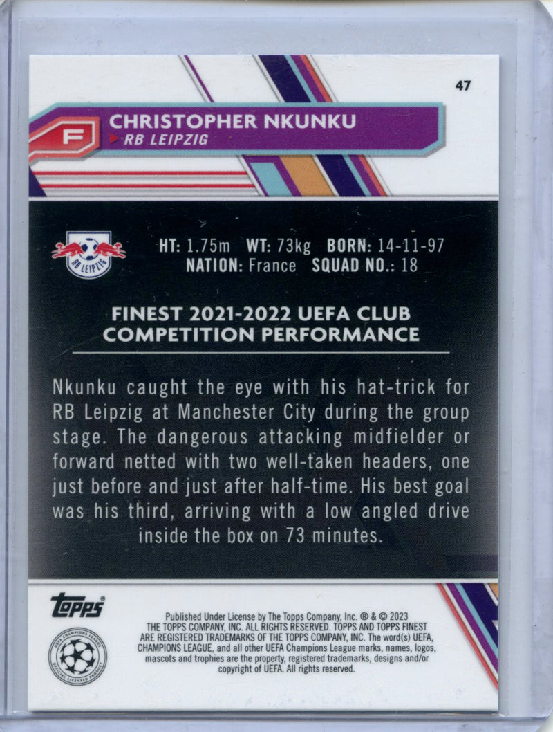 2022-23 Topps Finest UEFA Christopher Nkunku Blue 5/150