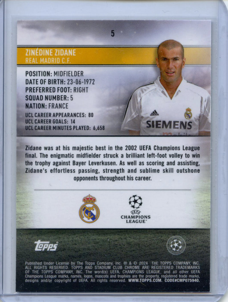 2023-24 Topps Stadium Club UEFA Club Competitions Zinedine Zidane