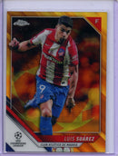 2021-22 Topps Chrome UEFA CL Luis Suarez Orange & Gold Starball