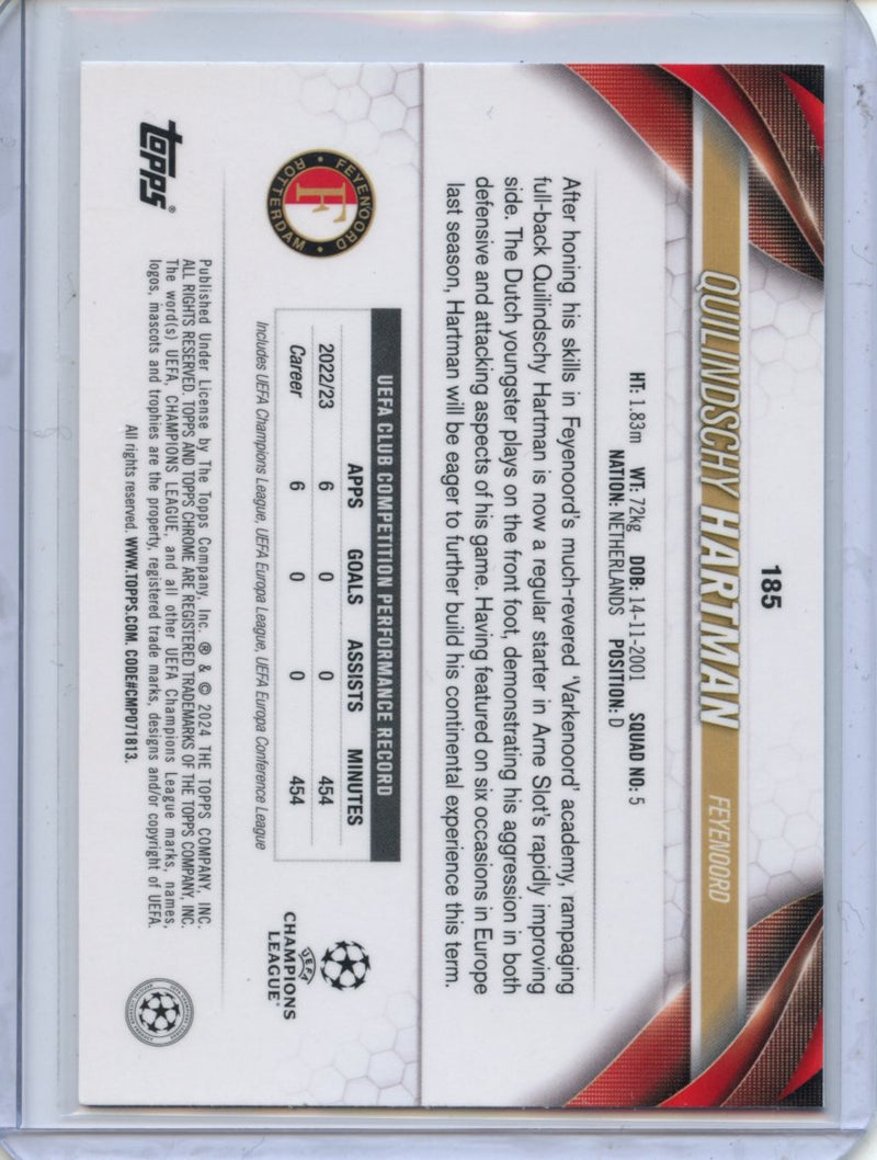 2023-24 Topps Chrome UEFA Quilindschy Hartman Refractor