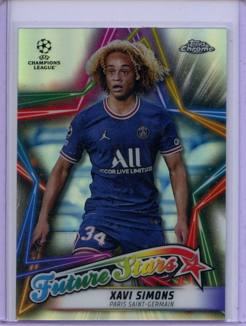 2021-22 Topps Chrome UEFA CL Xavi Simons Future Stars