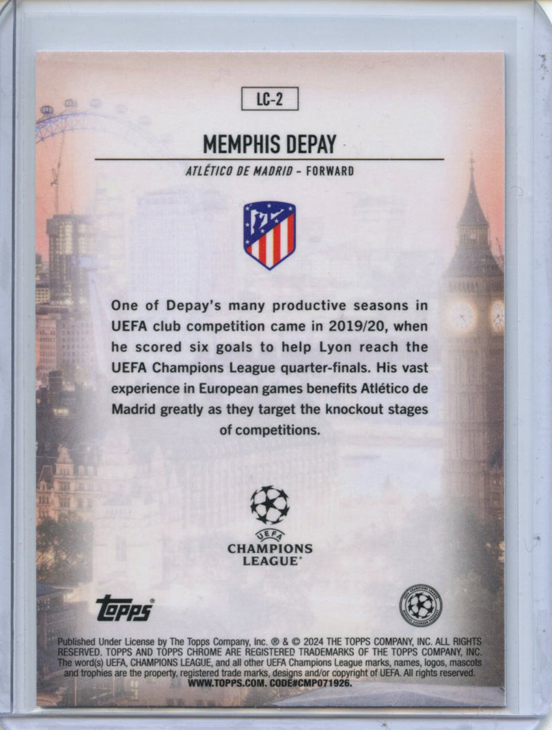 2023-24 Topps Chrome UEFA Memphis Depay London Calling
