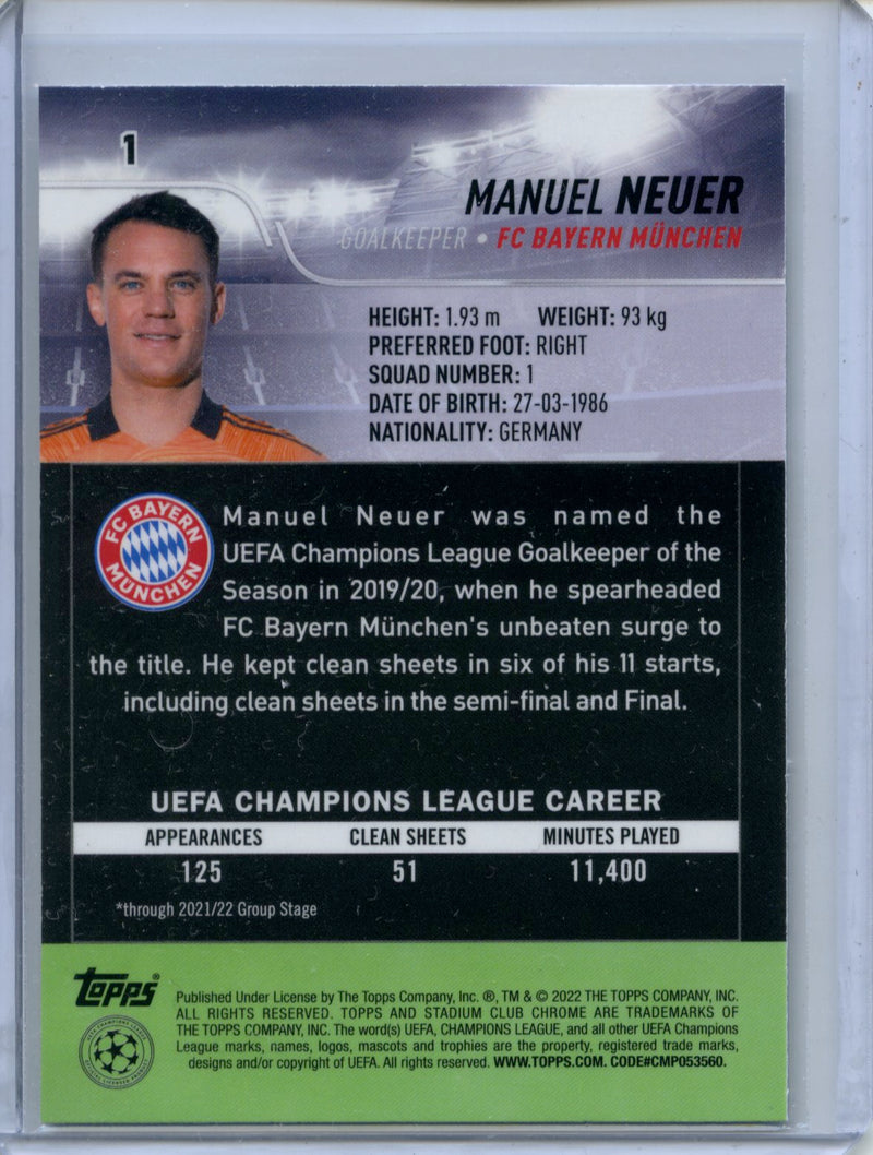 2021-22 Topps Stadium Club Chrome UEFA Champions League Manuel Neuer