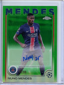 2024-25 Topps Chrome UEFA Club Comps Nuno Mendes Green Autograph 79/99