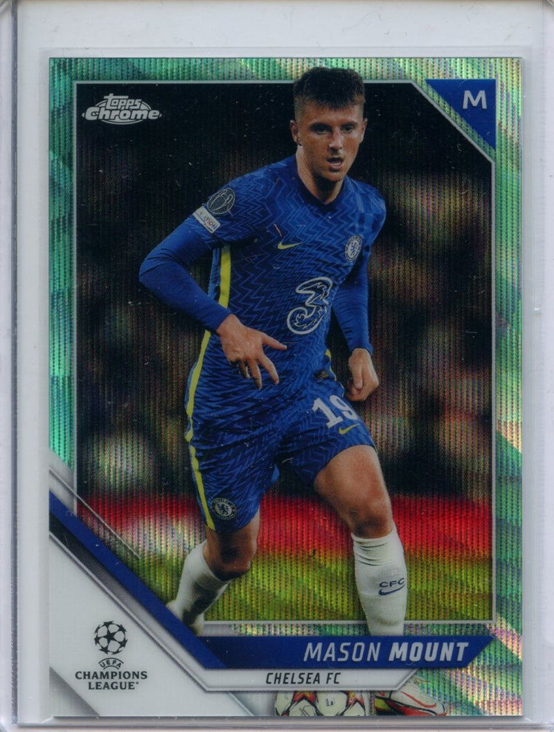 2021-22 Topps Chrome UEFA CL Mason Mount Aqua Wave Refractor 130/199