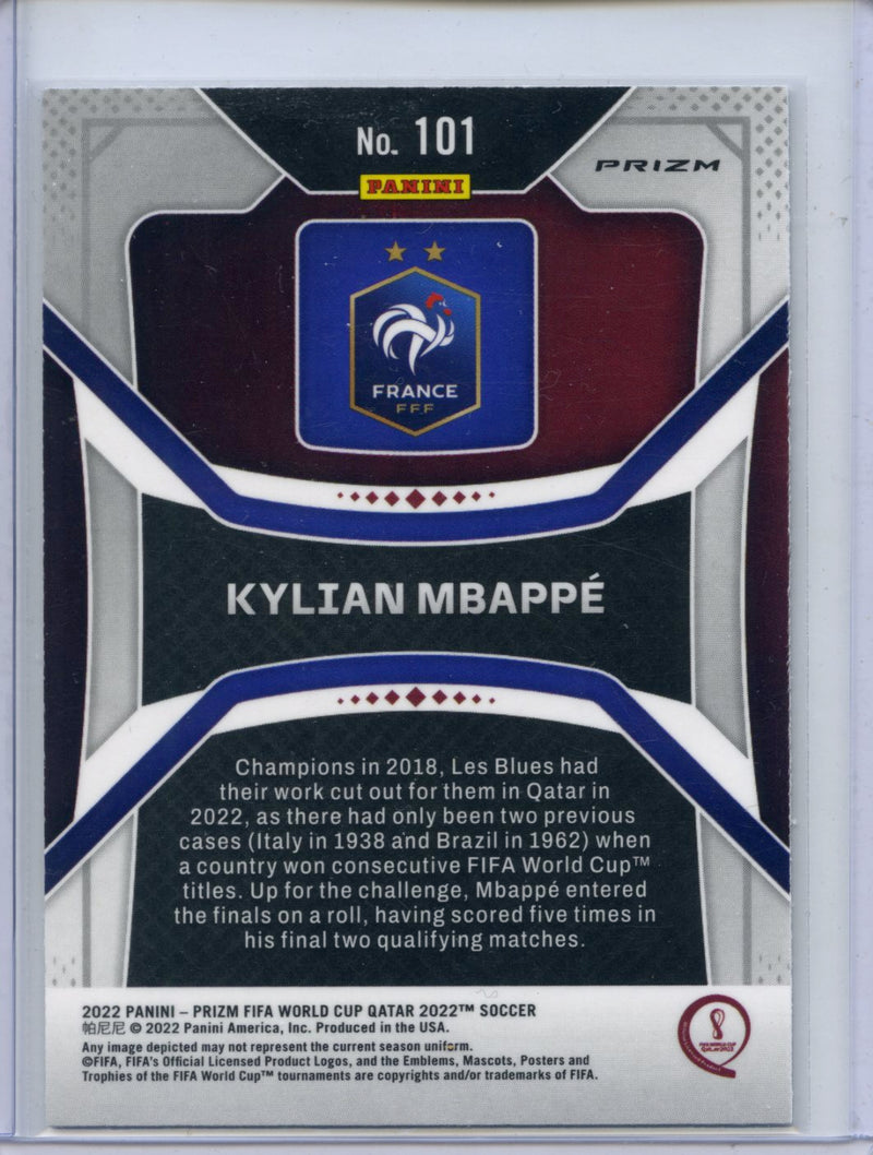2022 Panini Prizm World Cup Qatar Kylian Mbappe Hyper Prizm