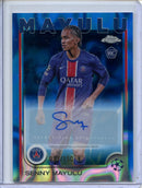2024-25 Topps Chrome UEFA Club Comps Senny Mayulu Blue Lava Autograph 37/150