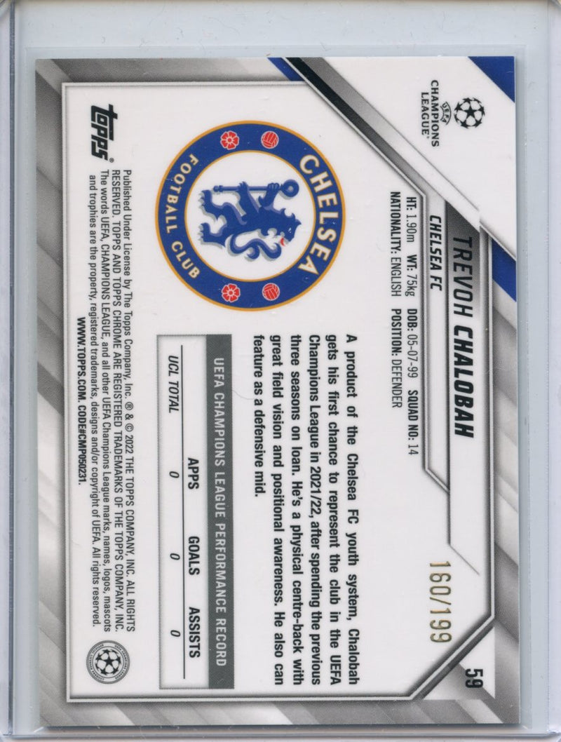 2021-22 Topps Chrome UEFA CL Trevoh Chalobah Aqua Wave Refractor 160/199
