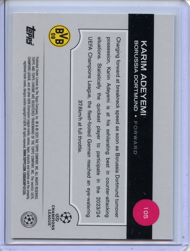 2024-25 Topps Chrome UEFA Club Comps Karim Adeyemi Aqua 178/199