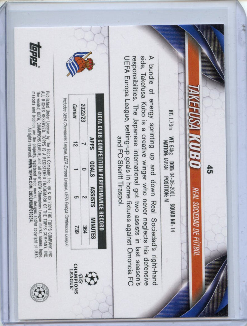 2023-24 Topps UEFA CC Takefuso Kubo Inferno Foil