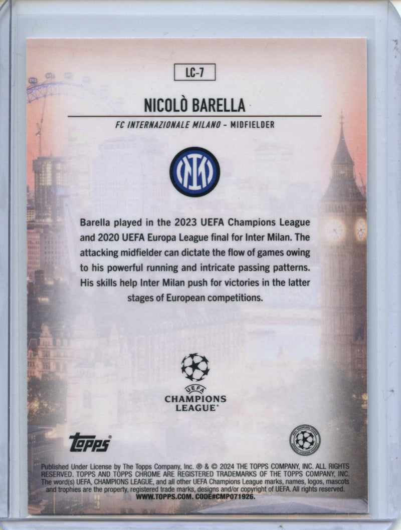 2023-24 Topps Chrome UEFA Nicolo Barella London Calling