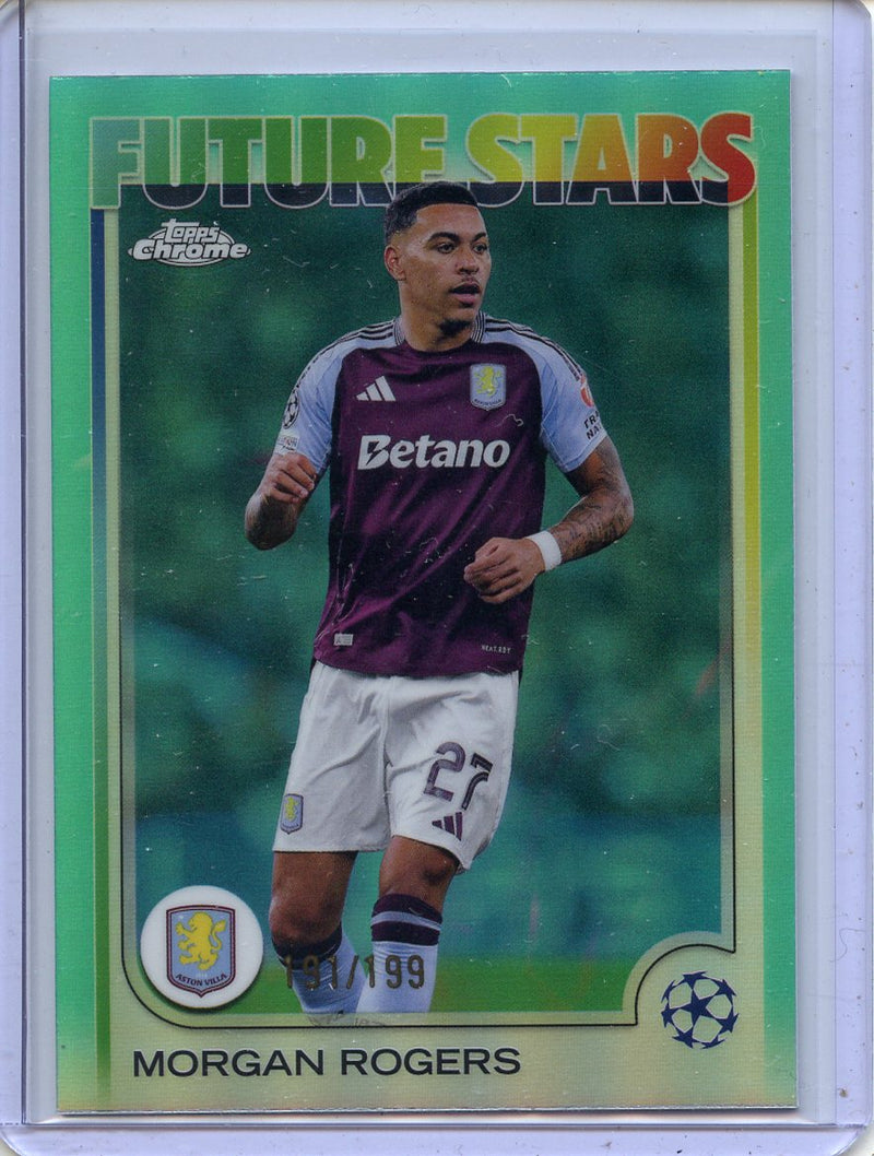 2024-25 Topps Chrome UEFA Club Comps Morgan Rogers Aqua 191/199