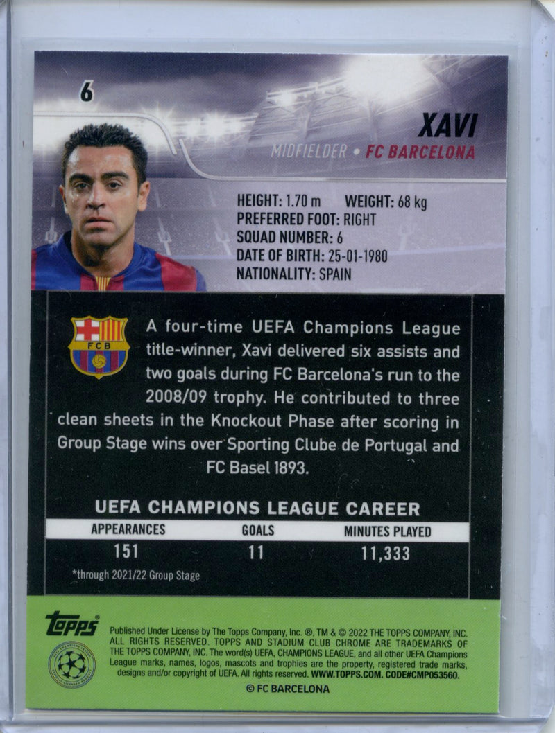 2021-22 Topps Stadium Club Chrome UEFA Champions League Xavi