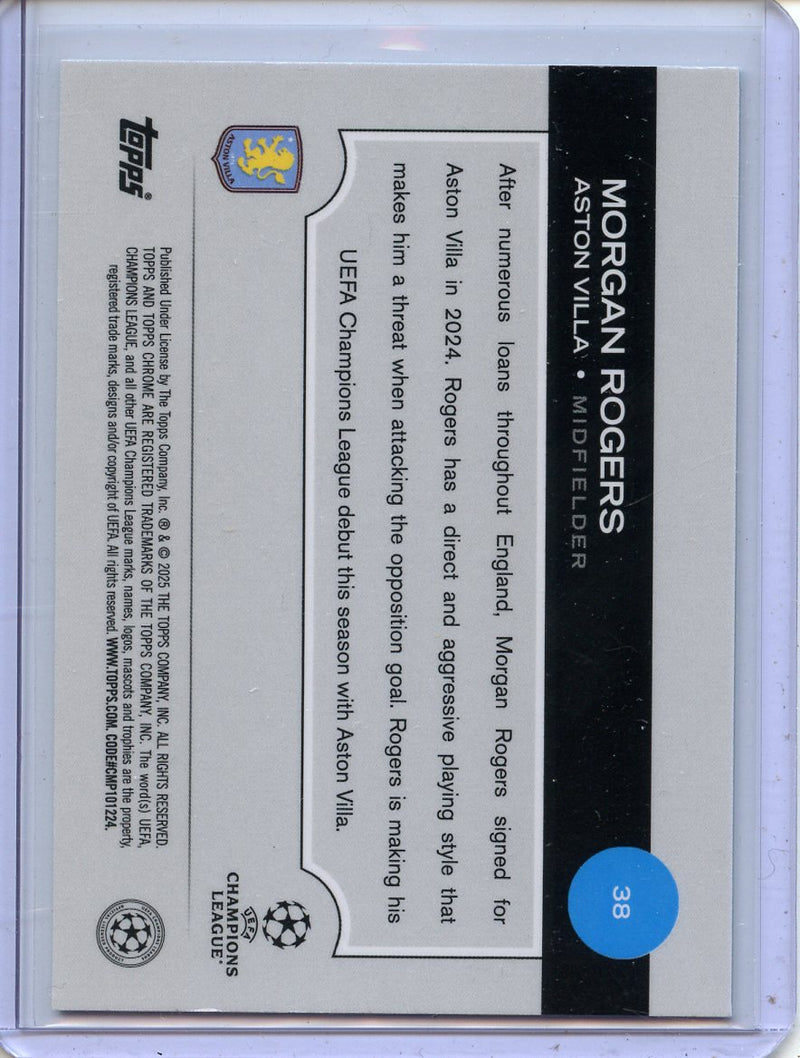 2024-25 Topps Chrome UEFA Club Comps Morgan Rogers Aqua 191/199