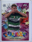 2024-25 Topps Chrome UEFA Club Comps Viktor Gyokeres Golazo Magenta 36/75