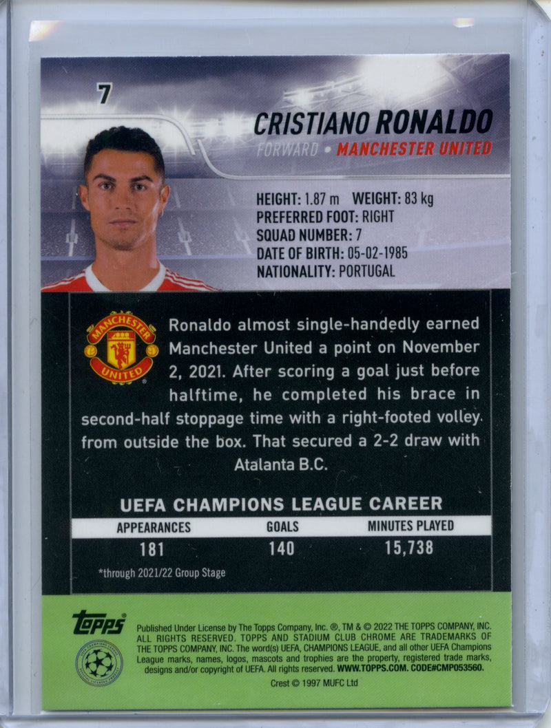 2021-22 Topps Stadium Club Chrome UEFA Champions League Cristiano Ronaldo