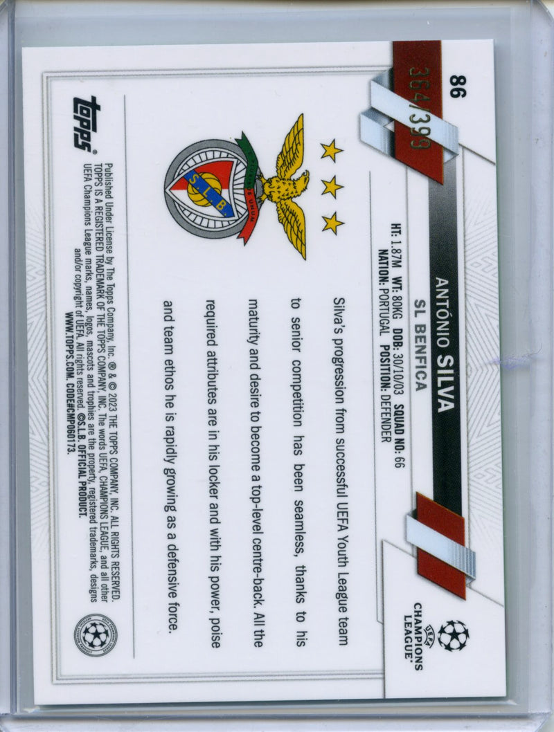 2022-23 Topps Chrome UEFA Antonio Silva Neon Green X-Fractor 364/399