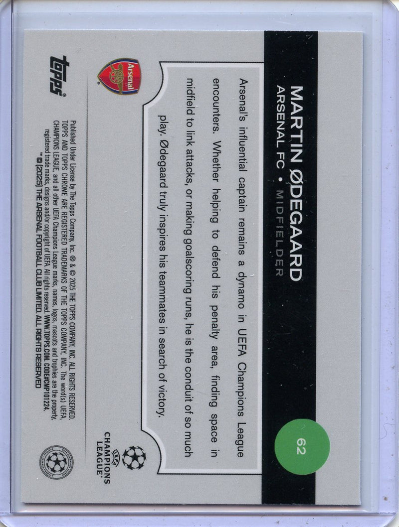 2024-25 Topps Chrome UEFA Club Comps Martin Odegaard Night Vision RayWave 61/225