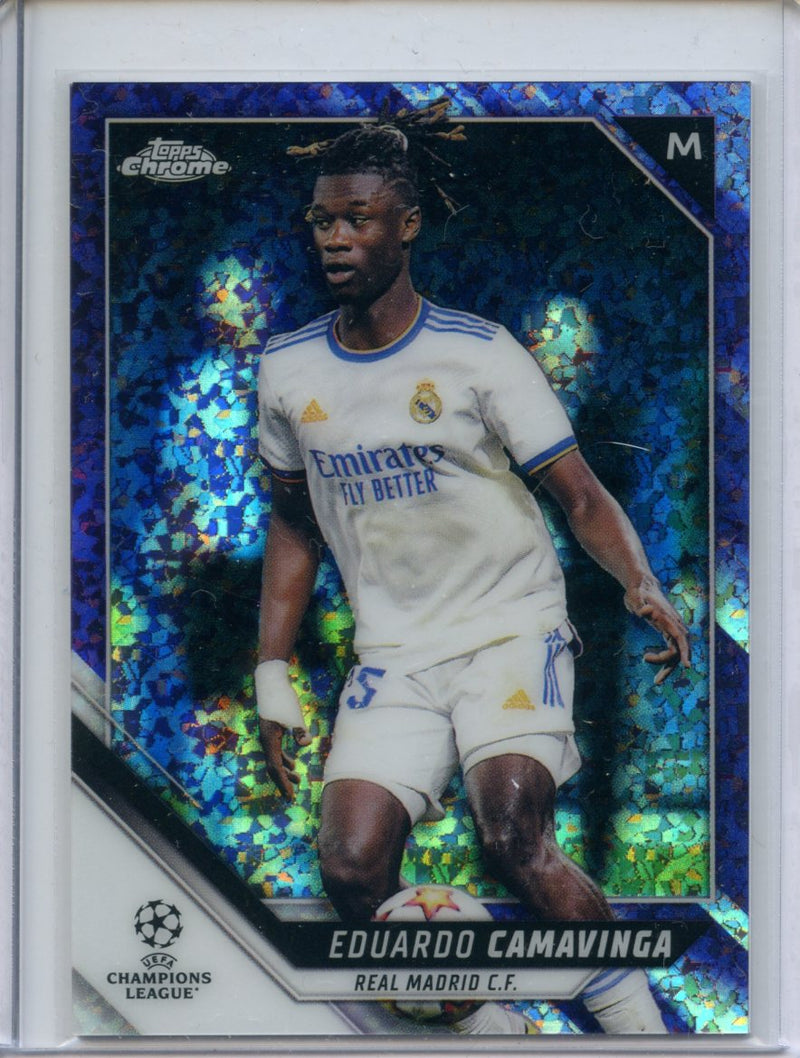 2021-22 Topps Chrome UEFA CL Eduardo Camavinga Purple Mini-Diamond 59/250